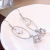925 Silver Korean Style Pearl Drop-Shaped Diamond Ball Eardrops Exaggerated Nightclub All-Match Earrings Texture Silver Long Style Ear Rings