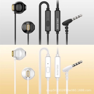 New 3.5 connector elbow pin headphone stereo double bass phone headphone android apple universal headphone