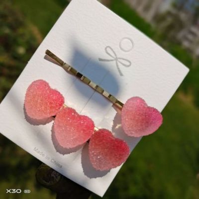 Fresh jun web celebrity gradient rainbow star hairpin with one word edge and jelly jelly hairpin set