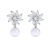 Japanese and Korean Style Pearl Flower Earrings Zircon Super Flash Opal Pendant Earrings Eardrops All-Match Korean Elegant Silver