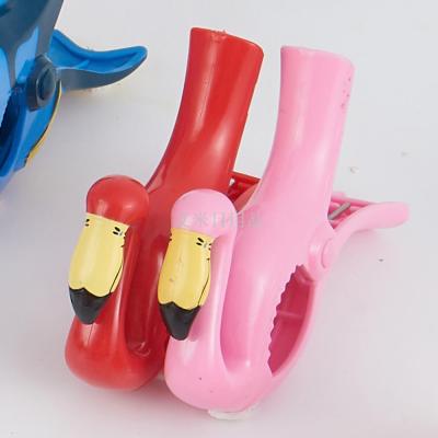 Byt-2705 flamingo plastic beach clip 2 pieces of beach towel clip towel clip beach clip storage clip