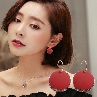 2020 Morandi Color Earrings Circle New Trendy Exaggerated Metal Earrings Personal Influencer Fashion Earrings for Women