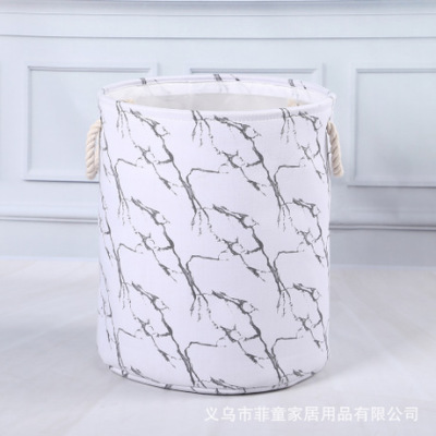 2019 New Storage Bucket Hard Dirty Clothes Bucket Marble Printing Foldable Storage Storage Containers Customizable