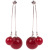 Manhuini New Year Red Pearl Earrings Exaggerated Large and Small Pearls Earrings Fashion Versatile Korean Style Hanging on Back of Ear Earrings