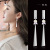 Women's Korean-Style Simple All-Match Crystal Long Earrings for Face Slimming Sterling Silver Earring/Pin Factory Direct Sales Wholesale