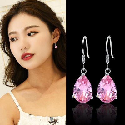 2017 New Arrival Hot Sale Wholesale Necklace Three-Piece Jewelry Set Korean Style Earrings Drop-Shaped Zircon Set