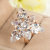 Manheini Flower Index Finger Ring Korean Fashion Exaggerated Super Flash Rhinestone Couple Girlfriends Ornament Female Wholesale