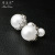 Big and Small Balls Two Sides Pearl Stud Earrings Female Temperament Korean Simple Anti-Allergy Hollow Zircon Earrings Factory Direct Sales Wholesale