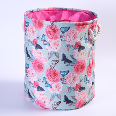 INS Style Thick Cotton Rope Portable Closing Laundry Bucket Foldable Sundries Container Eva Lining Thickened Storage Containers Storage Basket