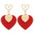 Sterling Silver Needle Red Heart Eardrops Graceful and Fashionable Women's Heart-Shaped Korean Style Red Heart-Shaped Ear Studs Factory Direct Sales Wholesale
