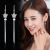 925 Stud Earrings Female Temperament Korean Personalized Long Pentagram Tassel All-Match Earrings Simple Crystal Factory Wholesale