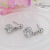 925 New Korean Style Women's Atmospheric Rhinestone Earrings Jewelry Gold-Plated Flower Jewelry Three-Piece Set Wholesale Direct Sales