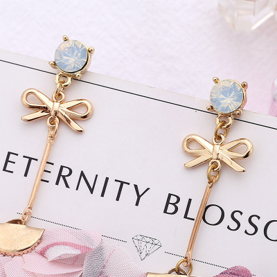 Summer Fashion Fabric Flower Stud Earrings Vacation Style Korean Graceful Bow Earrings Female Factory Direct Sales Wholesale