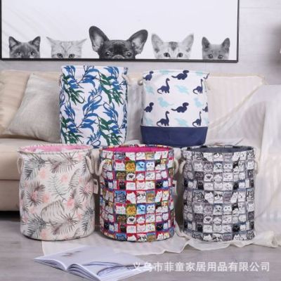 INS Style Thick Cotton Rope Portable Open Laundry Bucket Foldable Sundries Container Eva Lining Thickened Storage Containers Storage Basket