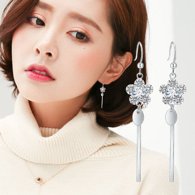 Face Slimming Suitable for round Face Earrings Korean Style Graceful and Fashionable Elegant Elegant Long Elegant Plum Earrings