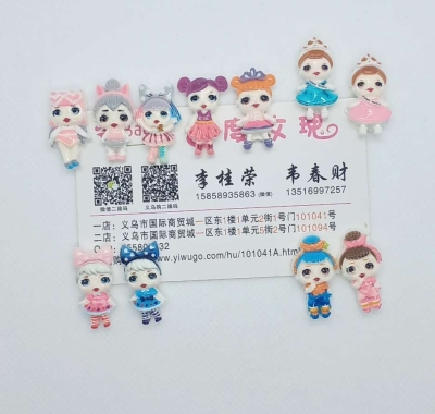Resin Diy medium size surprise doll digital printing children rubber band clip mobile phone beauty corsage shoes and hats