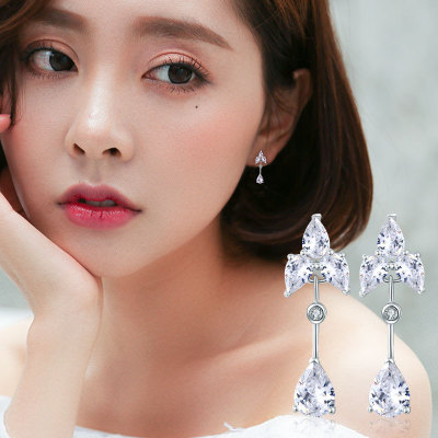 925 Silver Needle Water Drop Claw Stud Earrings Japanese Korean Temperament New Sweet Girl Simple Cute Earrings Wholesale