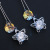 Internet Influencer Stud Earrings Women's Japanese Korean S925 Sterling Silver Needle Dignified Pendant Earrings All-Matching Bright Crystal Pentagram Popular