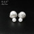 Big and Small Balls Two Sides Pearl Stud Earrings Female Temperament Korean Simple Anti-Allergy Hollow Zircon Earrings Factory Direct Sales Wholesale