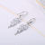 925 Silver Japan and South Korea Ear Rings Leaf-Shaped Earring Zircon Earrings Korean Style Zircon Ear Studs Factory Direct Sales Wholesale