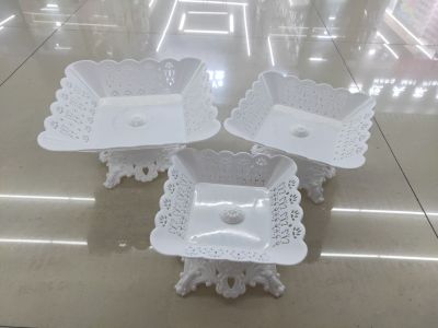 Plastic Tape Base Fruit Plate Nut Plate Afternoon Tea Snack Plate Small Items Storage Tray