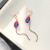 Sterling Silver Needle Gradient Colorful Drop-Shaped Crystal Earrings Korean Long Face Slimming Earrings Trendy Female Tassel Earrings