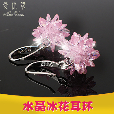 Korean Fashion Manhuini Ear Rings Exaggerated Ice and Snow Flower Rui Temperamental Earrings and Eardrops 20 Pieces Factory Wholesale