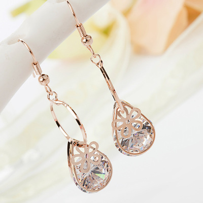 Korean Cute Mid-Length Earrings Fashion Ornament Gold-Plated Anti-Allergy Women's Earrings Factory Wholesale Direct Sales