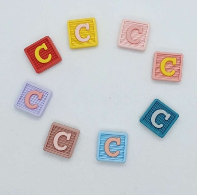 DIY eco-friendly resin drop rubber letter ABC accessories children rubber band clip mobile phone material packaging stick brooch
