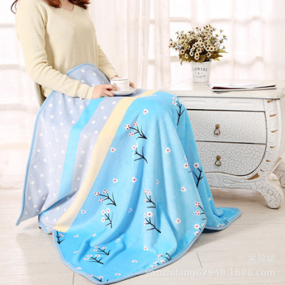 Manufacturers direct printed coralline blanket spring and autumn casual blanket air conditioning blanket office nap blanket