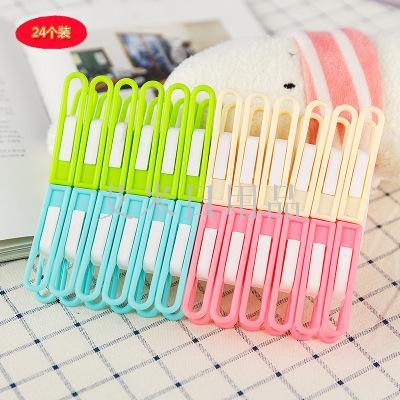 Hd-688-24 new plastic spring clips air drying clips creative plastic hangers socks and underwear clips