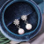 Sterling Silver Needle Faux Pearl Stud Earrings Korean Unique Earring Delicate Small Earrings Flower Stud Earrings Factory Wholesale