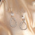 Sterling Silver Needle Long Water Drop Earrings Elegant New Trendy Trendy Earrings Circle All-Matching Ins Online Influencer Ear Jewelry