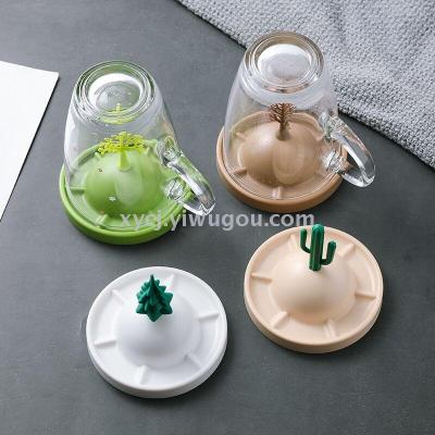 植物造型杯垫杯盖