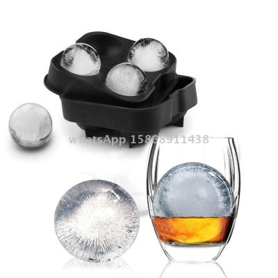 Slingifts 4 Grids Ice Mold Whiskey Cocktail Ice Cube Tray Ice Ball Maker Mold Large Ice Cube Mold Kitchen Accessories