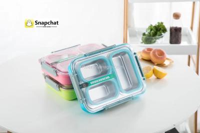 304 stainless steel snack plate bento box with lid