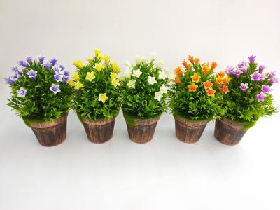 New imitation flower lily imitation wooden barrel modeling fake flower plastic decoration simulation plant