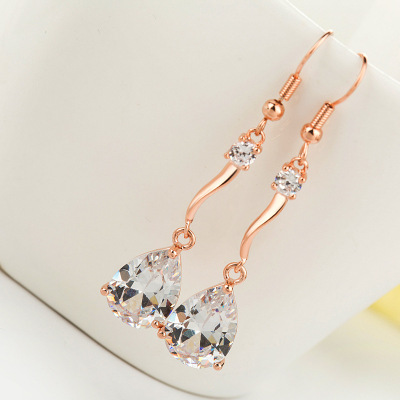 New Korean Style Trendy Grace Earrings Women's Fashion Sweet Earrings Simple Long Drop-Shaped Earrings Factory Direct Sales
