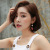 Sterling Silver Needle Mid-Length Temperamental Earrings Tassel Korean Style Flower Fashion Earrings Festive Red Pearl All-Match Earrings