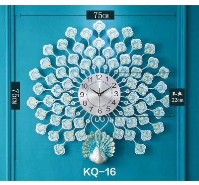 Peacock Wall Clock Creative Living Room Mute Modern Minimalist Decoration Wall Hanging Large Living Room Wall Clock Factory Outlet