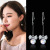 Crystal Earrings Women's Korean-Style Simple Bow Tie Earrings Sterling Silver Long Anti-Allergy Personality All-Match Factory Direct Sales Wholesale
