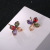 925 Silver Pearl Earrings Zircon Colorful Flower Pearl Ear Studs Empty Holder Accessories Manhuini Factory Direct Sales Wholesale