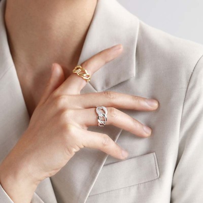 Open Index Finger Ring Women's Special-Interest Design Fashion Ring Korean Simple Ins Style Adjustable Personalized Ring