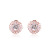 Full Diamond round Sterling Silver Stud Earrings Female Temperament Japanese and Korea Style Rose Gold Earrings Simple Cold Style Heart-Shaped Earrings Wholesale