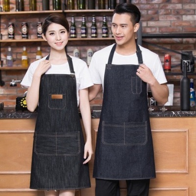 Korean Denim Lovers fashion Kitchen household as well as oil resistant long Work dress