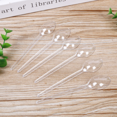 Disposable Spoon Plastic Crystal Spoon Takeaway Spoon Packaging Porridge Spoon Spoon Transparent Dessert Tasting Spoon