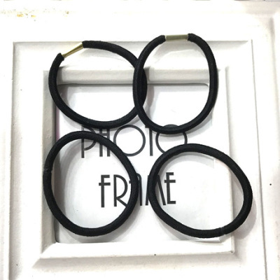 4mm Black Iron Sheet Horse Mouth Clamp Hair Band Seamless Rubber Band Hotel Hair Band Small Gift Wholesale Gift