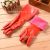 Winter PVC flocking trumpet expressions using lengthened thick laundry washing kitchen waterproof durable cleaning household antifreeze gloves