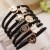 Korean Crown Five-Star Mickey Hair Band High Elastic Base Black Golden Balls Rubber Band Small Gift Wholesale Gift