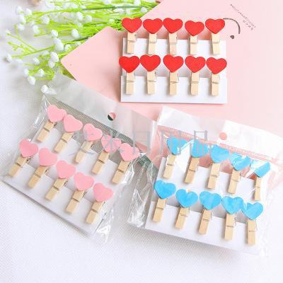 Df-10 photo clips photo clips photo wall decoration hanging wall with small wooden clip color 3.5cm note clip